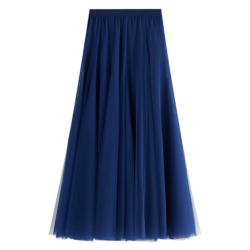 Chic Und Stil | Long Soft Tulle Skirt with High Waist and Slim Fit