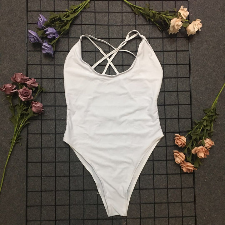 Sport swimsuit for ladies with crossed back Lune London