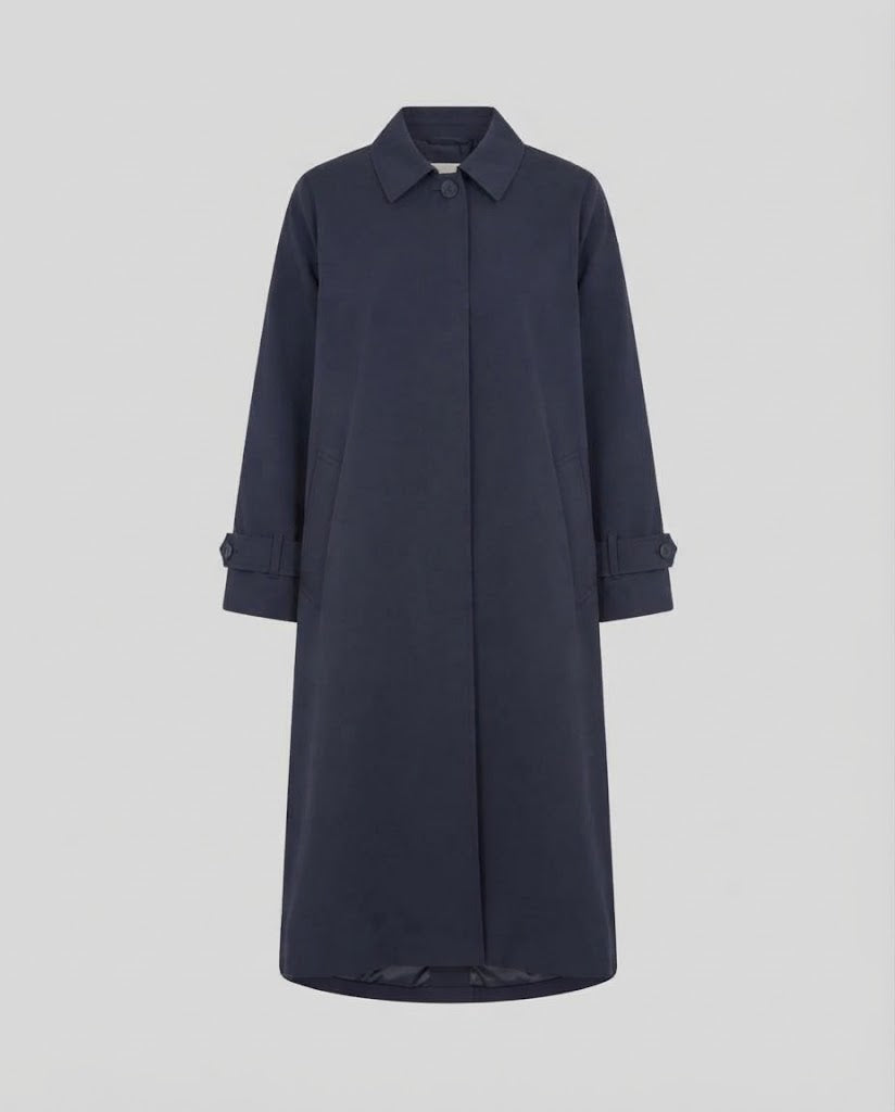 Women’s Long Oversized Trench Coat with Button Placket, Wide Sleeves and Boxy Silhouette Amarae