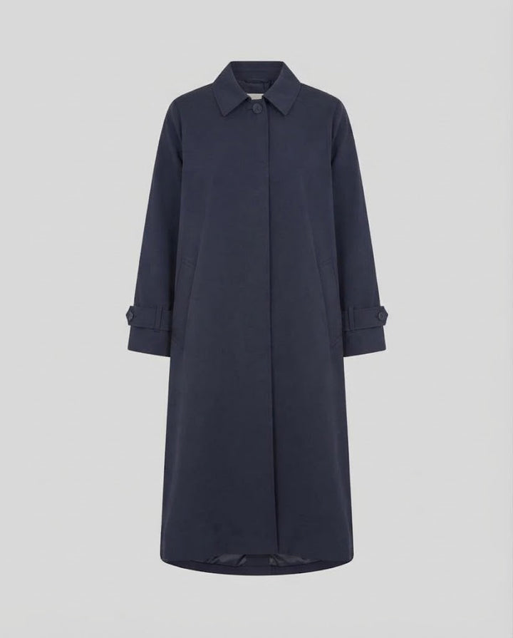 Women’s Long Oversized Trench Coat with Button Placket, Wide Sleeves and Boxy Silhouette Amarae