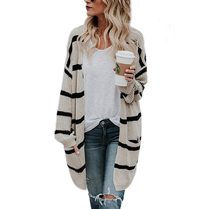 Pull en laine chunky pour femmes avec des motifs rayés décontractés Chic & Stil