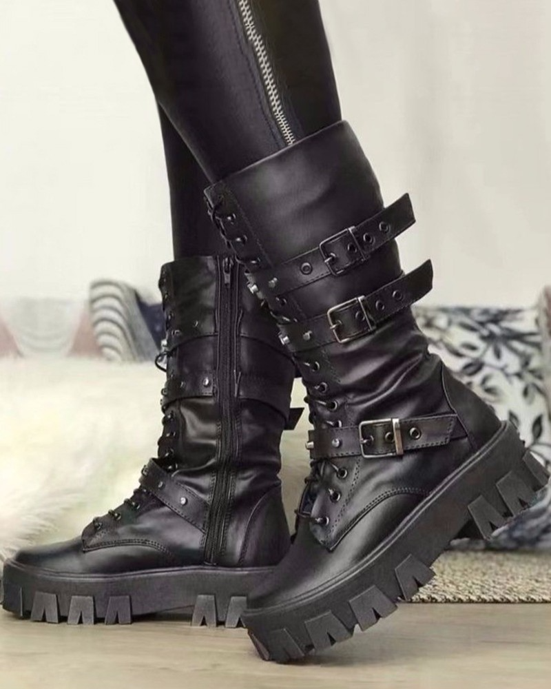 Lune London | Boots with zipper and buckles