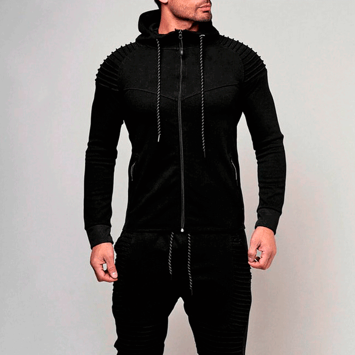 Sporty hoodie jacket for men with a structured shoulder design and high-quality material Lune London