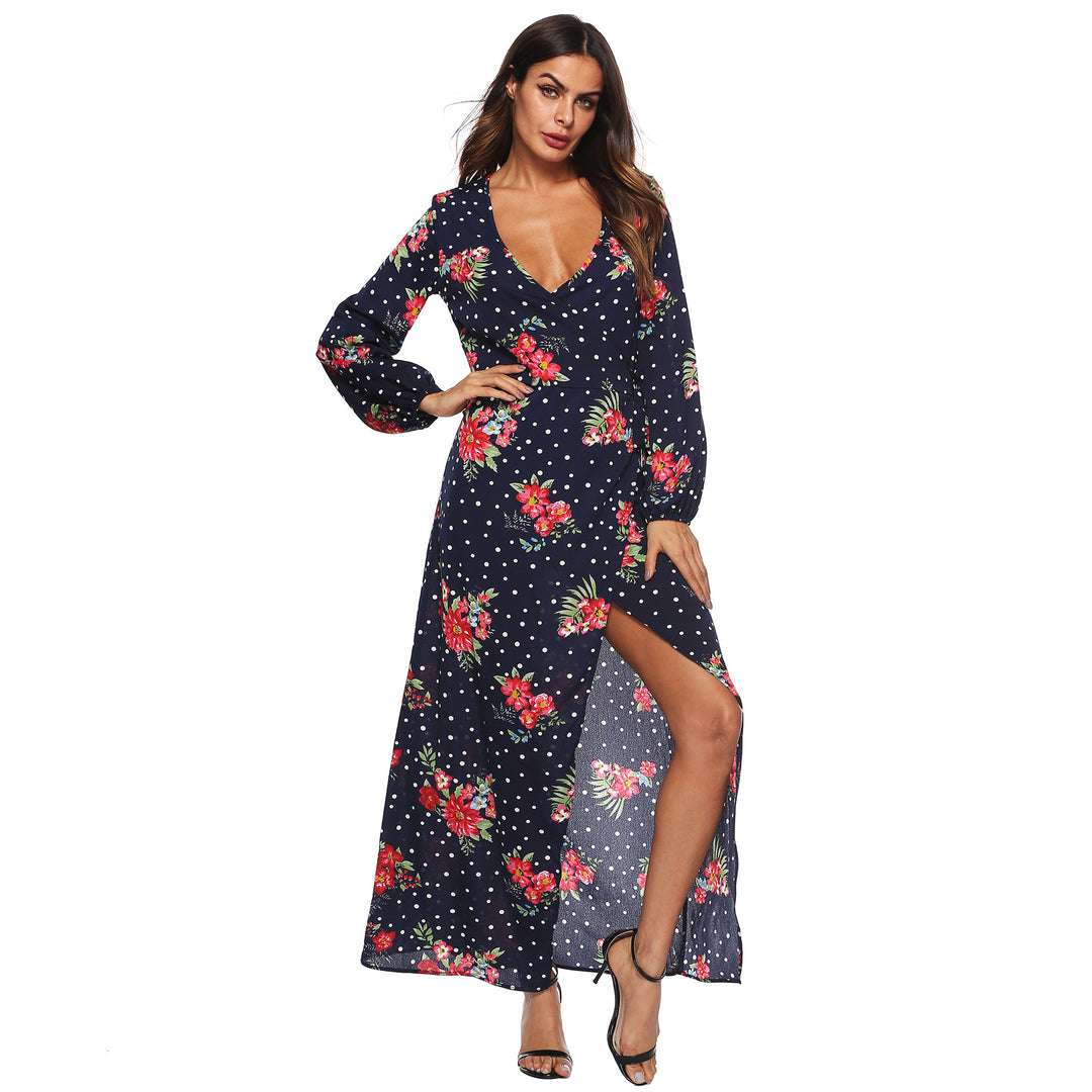 Lune London Long Sleeve Floral Print Maxi Dress for Women