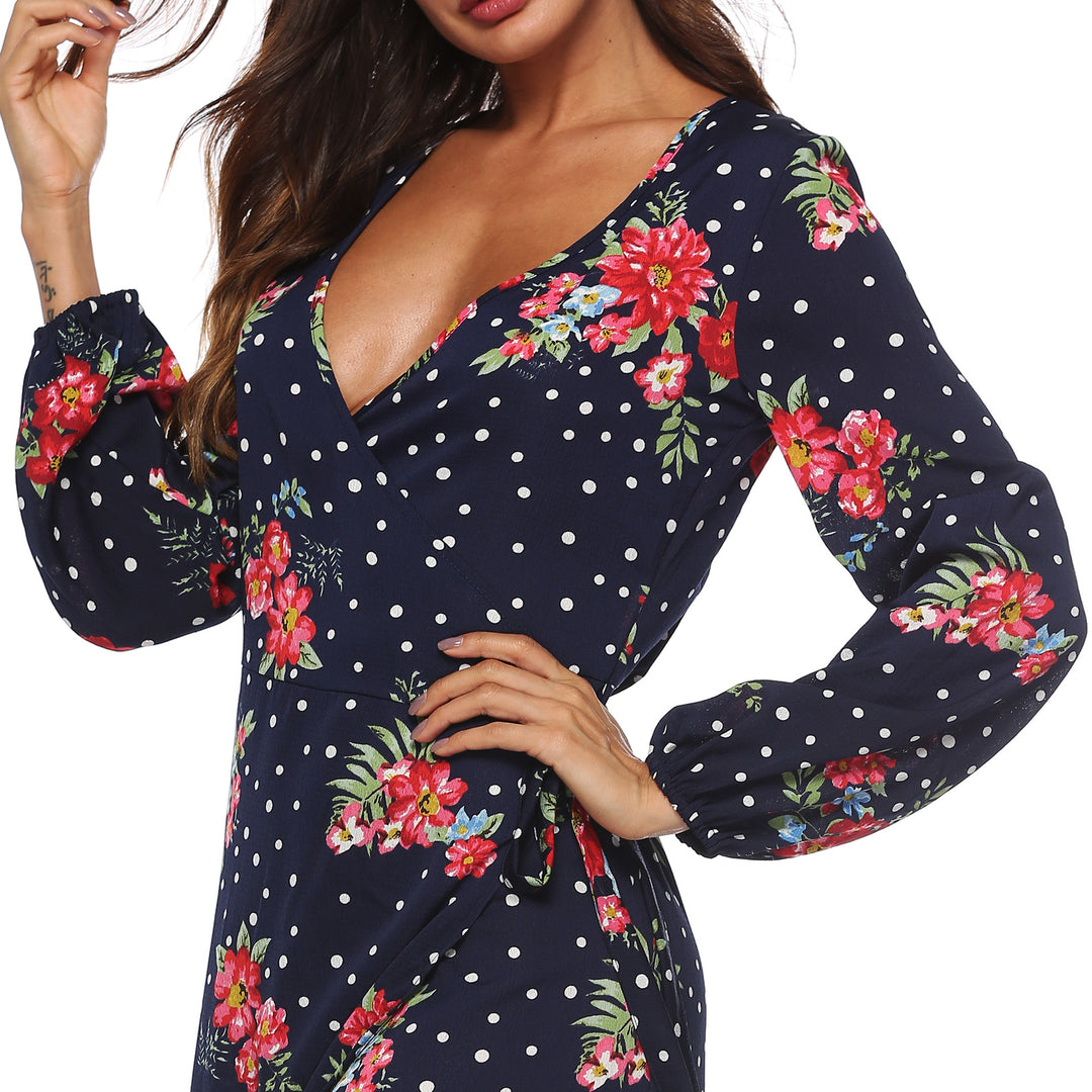 Lune London Long Sleeve Floral Print Maxi Dress for Women