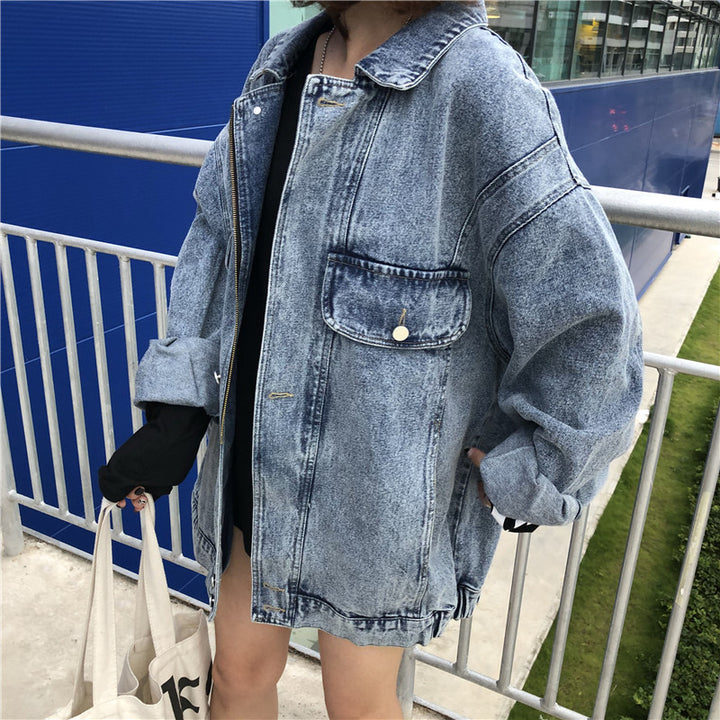 Veste en jean surdimensionnée pour femmes avec poches décoratives Chic & Stil 1772199111