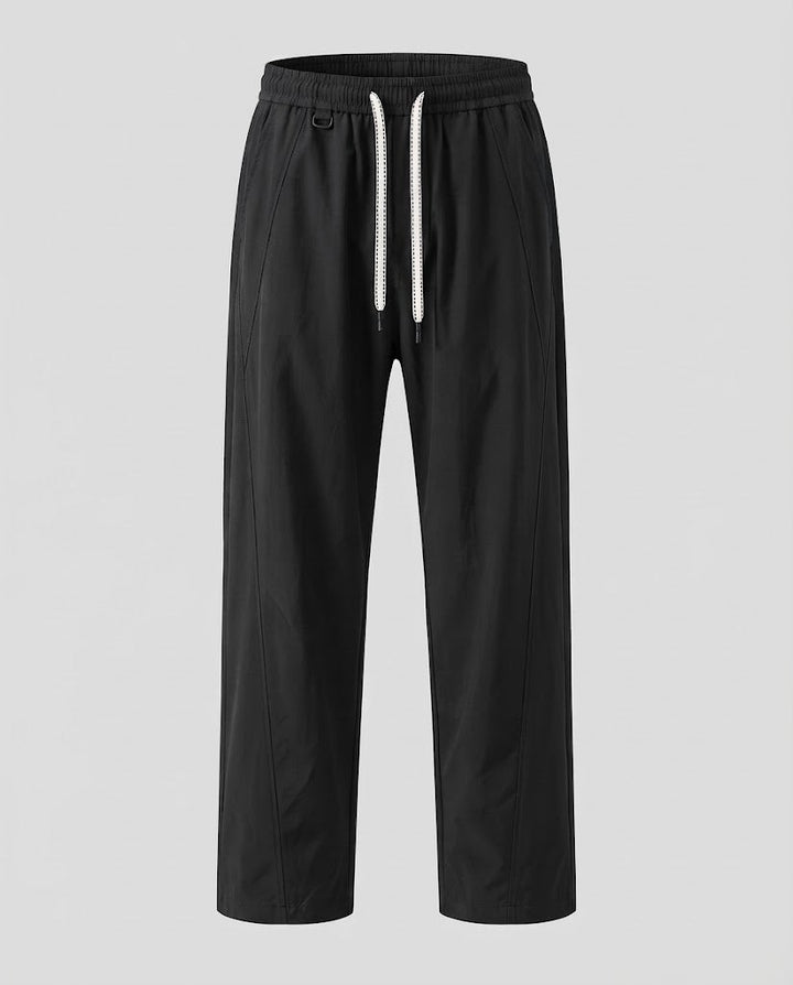 Men's Wide Outdoor Leisure Pants with Drawstring Waist and Straight Leg Amarae