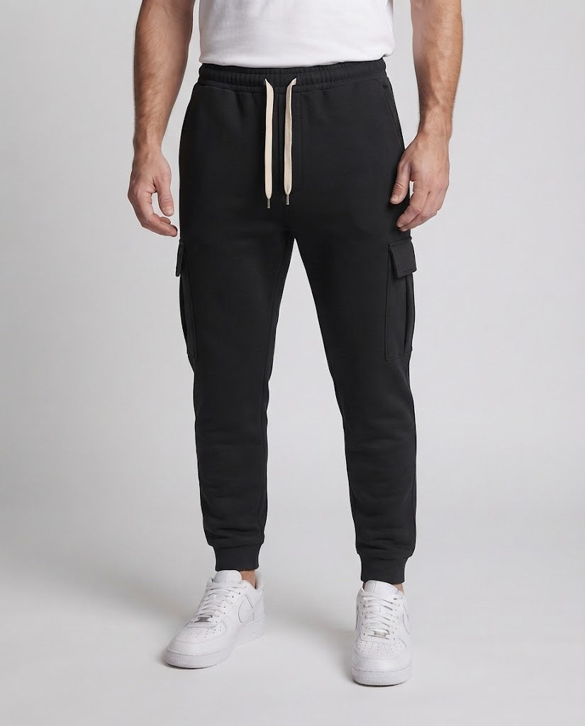 Men's cargo joggers with drawstring, elastic waistband, and patch flap pockets Amarae