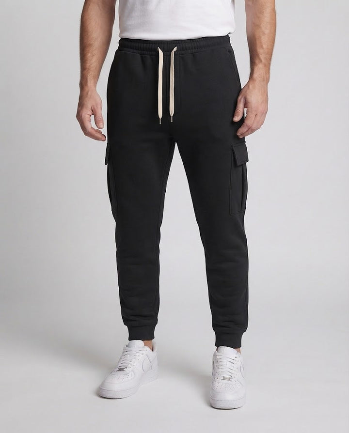 Men's cargo joggers with drawstring, elastic waistband, and patch flap pockets Amarae