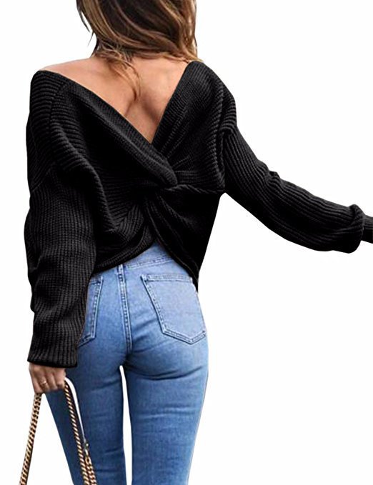 Lune Londonl modern wrap design women's knitted sweater