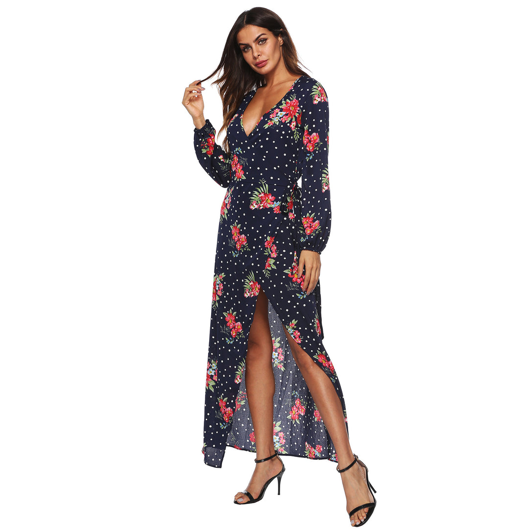 Lune London Long Sleeve Floral Print Maxi Dress for Women