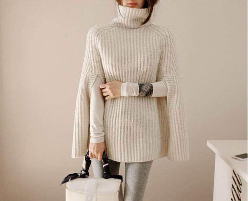 Pull femme avec col roulé et ceinture Chic & Stil