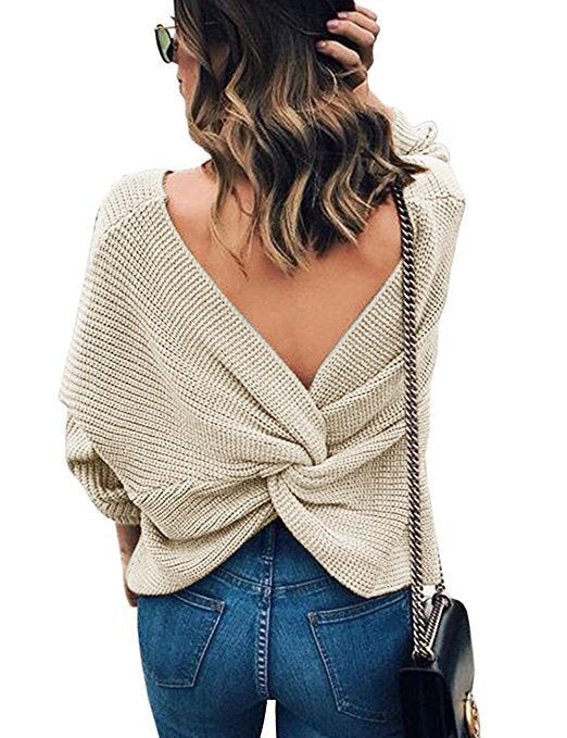 Lune Londonl modern wrap design women's knitted sweater