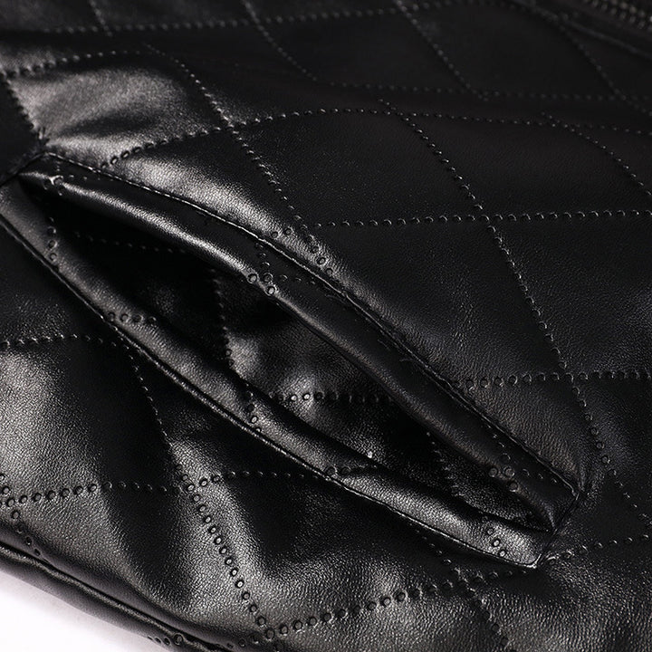 Men's quilted leather jacket with cozy lining Lune London