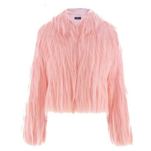 Ladies Short Fur Jacket with Bulky Design Amarae