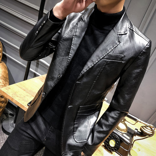 Stylish synthetic leather jacket for men Amarae