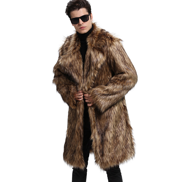 Ladies Luxury Faux Fur Coat with Large Collar Lune London