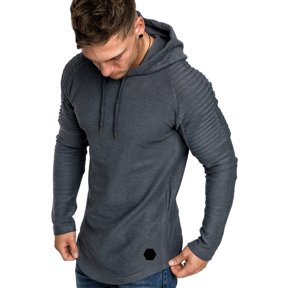 Men's Sporty Hoodie with Textured Shoulder Design Lune London