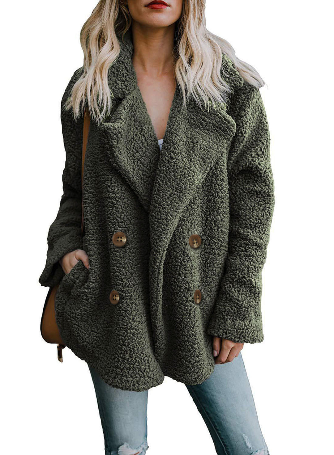 Ladies Cozy Loop Scarf with Double Button Placket Amarae