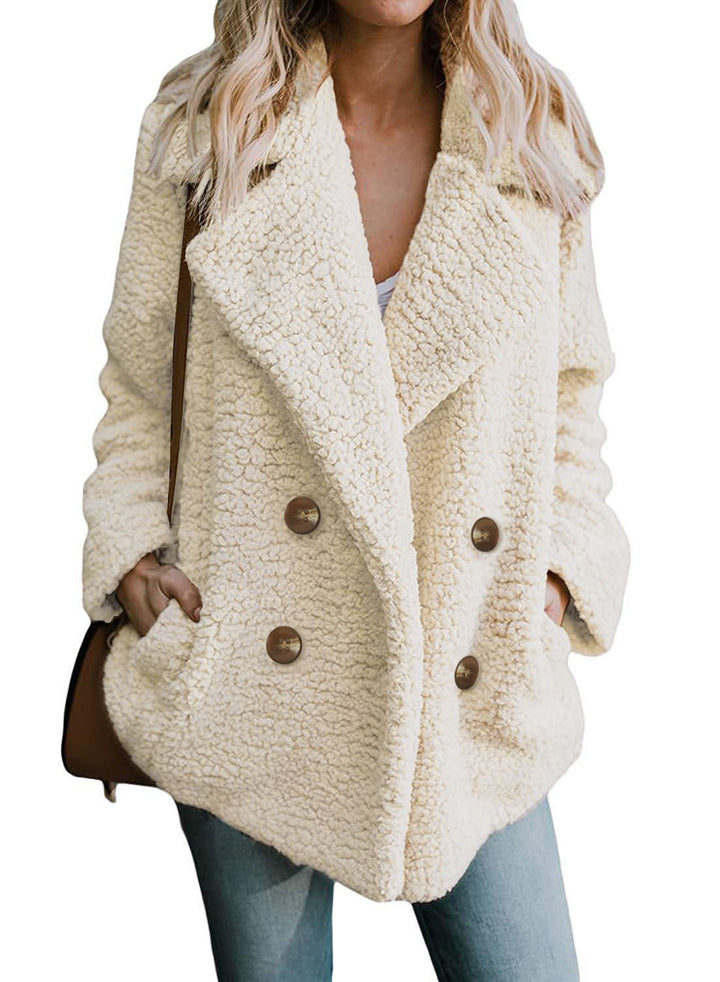 Ladies Cozy Loop Scarf with Double Button Placket Amarae