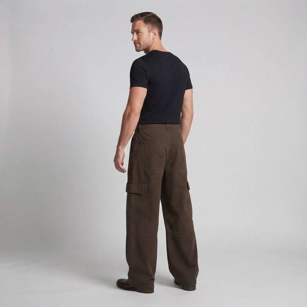 Men's Relaxed Workwear Pants made of durable canvas with knee panels and multiple pockets Amarae