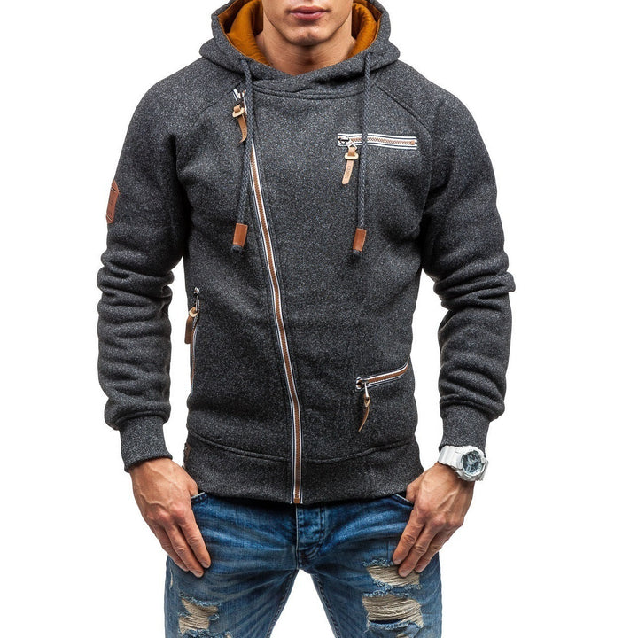 Men's urban hoodie with asymmetrical zipper and practical pockets Lune London