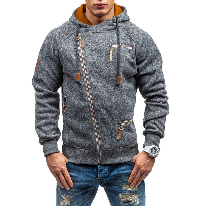 Men's urban hoodie with asymmetrical zipper and practical pockets Lune London