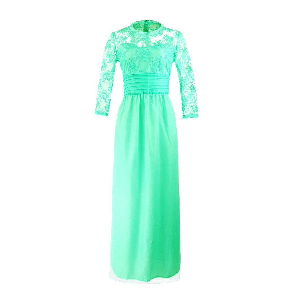 Ladies Elegant Evening Dress with Transparent Lace and Chic Skirt Lune London