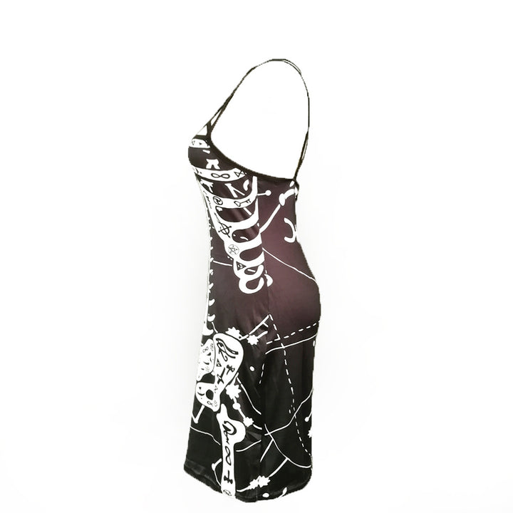 Women's figure-hugging midi dress with graphic print Lune London