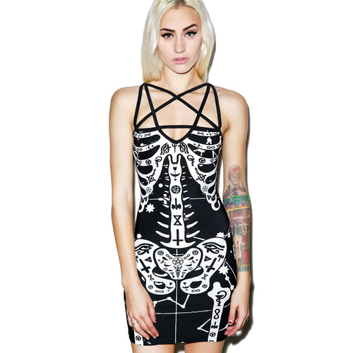 Women's figure-hugging midi dress with graphic print Amarae