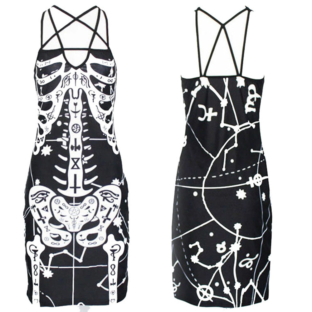 Women's figure-hugging midi dress with graphic print Lune London