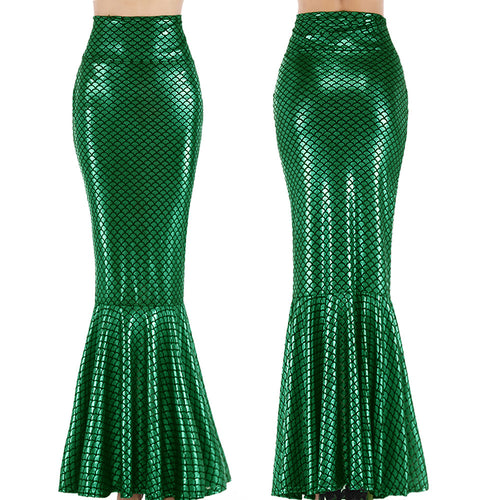 Women's mermaid skirt with shiny scale pattern and flared hem Amarae