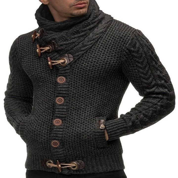 Men's Cardigan with Asymmetrical Collar Lune London