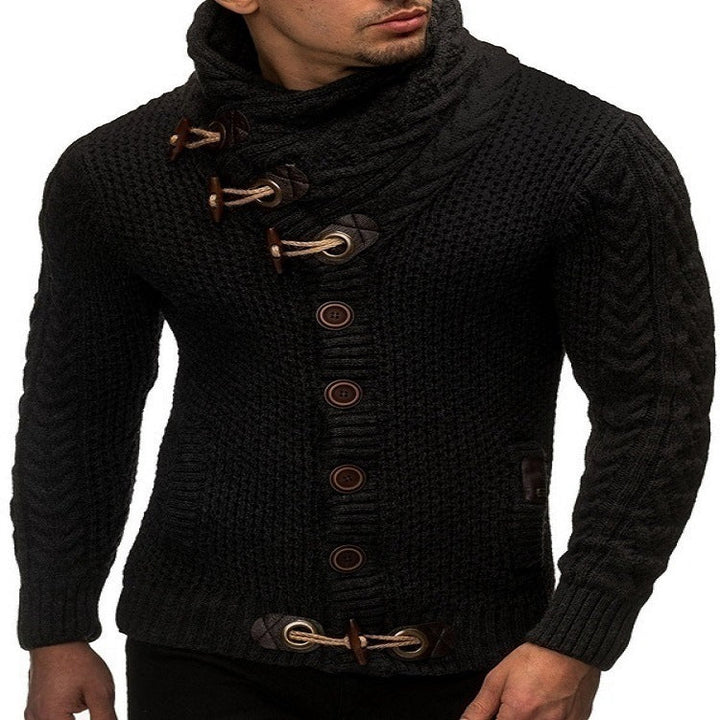 Men's Cardigan with Asymmetric Collar Lune London