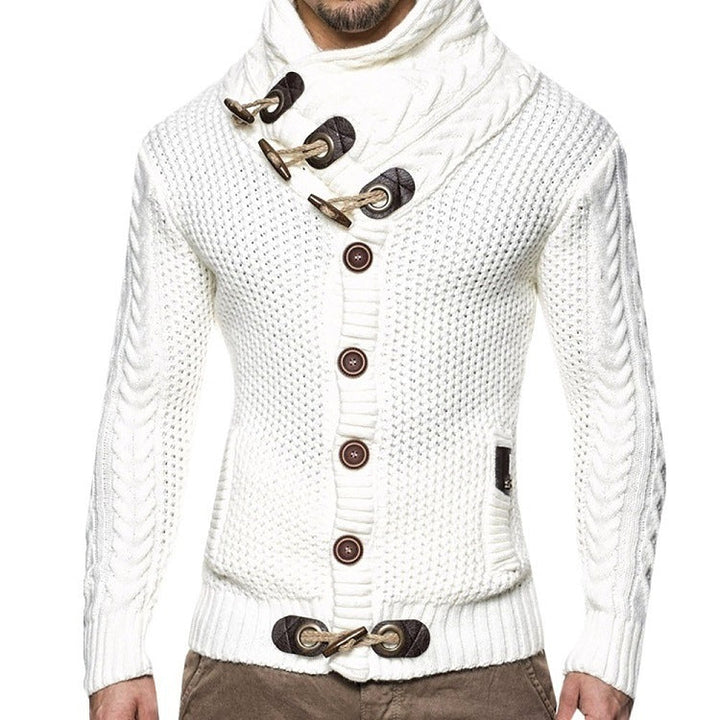 Men's Cardigan with Asymmetrical Collar Lune London