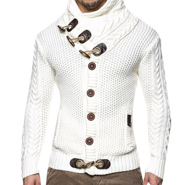 Men's Cardigan with Asymmetrical Collar Lune London