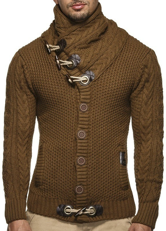 Men's Cardigan with Asymmetrical Collar Lune London
