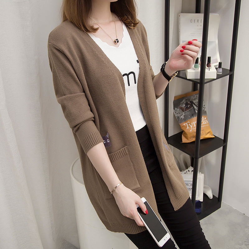 Cardigan décontracté pour femme avec design animal et poches profondes Chic & Stil