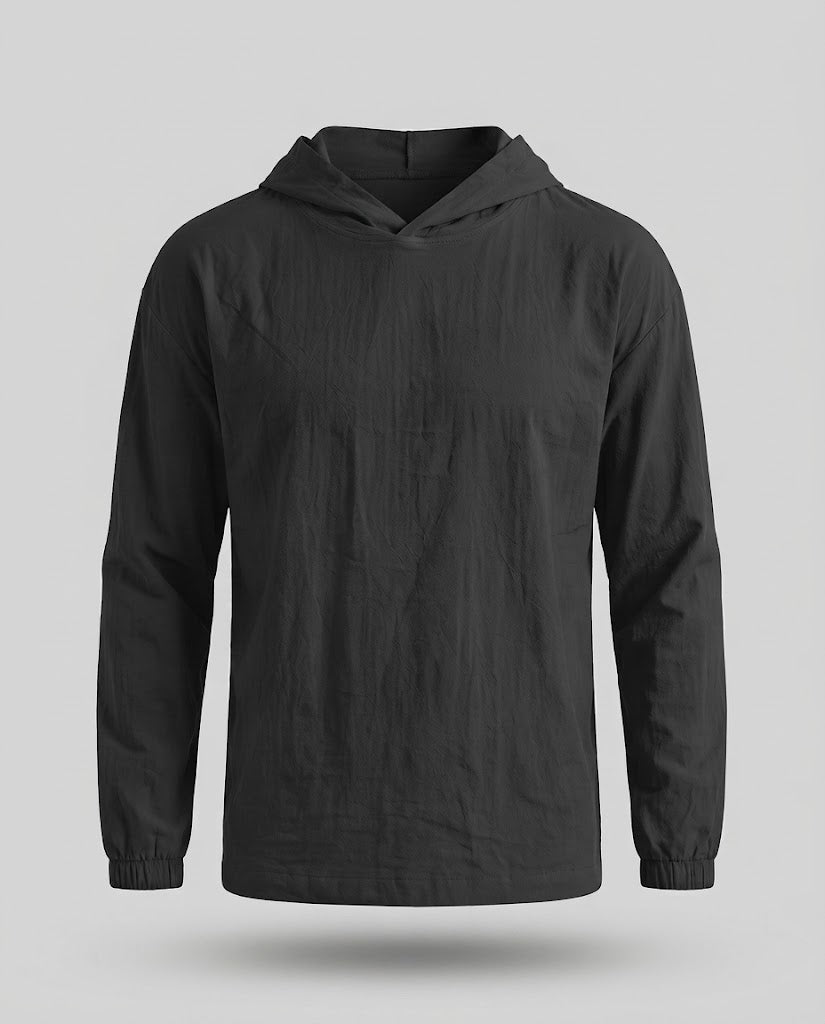 Men's Lightweight Hoodie made of Crinkle Functional Fabric with Elastic Cuffs Amarae