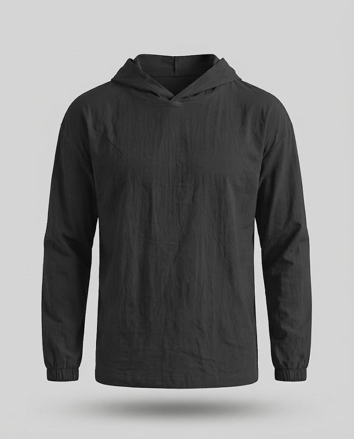 Men's Lightweight Hoodie made of Crinkle Functional Fabric with Elastic Cuffs Amarae