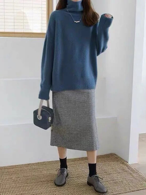 Lune London - Casual turtleneck cashmere sweater for women