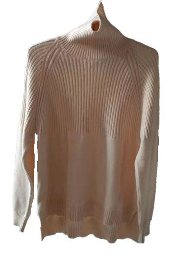 Pull en tricot pour femmes avec col montant et texture côtelée Chic & Stil