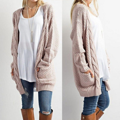 Open front oversized knit jacket for women Amarae
