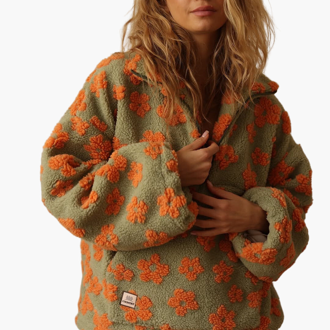Lune London | Cozy floral print sweater - Boho style for autumn and leisure