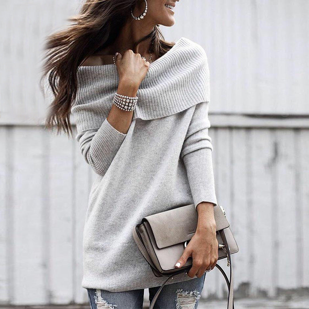 Knit dress for women with bateau neckline and fitted cut Lune London