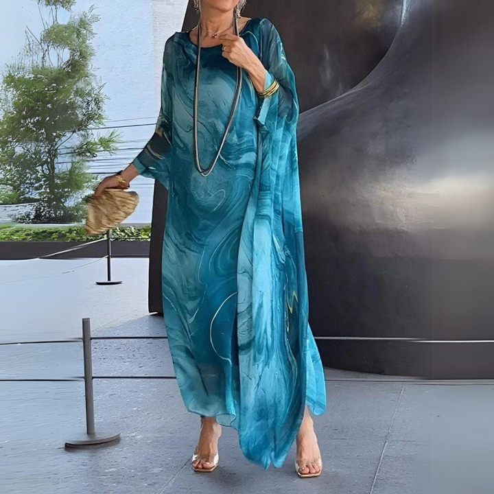 Lune London | Kaftan Dress Flowing Light Fabric Elegant Loose Fit Wide Sleeves