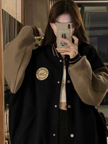 Amarae | Contrast color Loose Casual Jacket