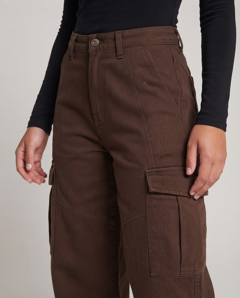 Women Baggy Cargo Pants with extremely wide leg and high waistband Amarae