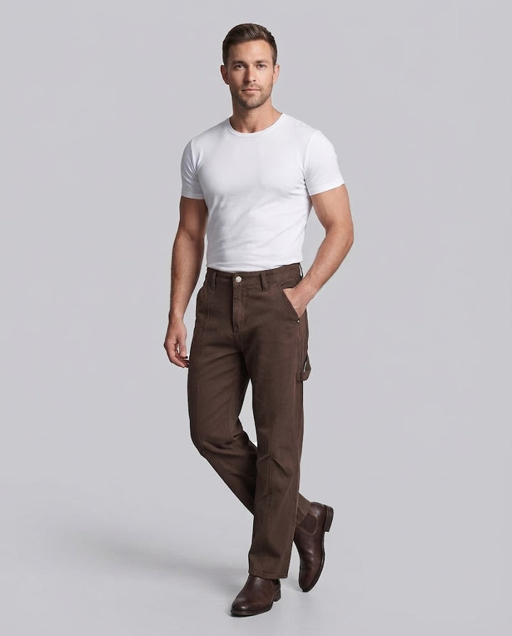 Men's carpenter pants made of sturdy cotton twill with a wide leg Amarae
