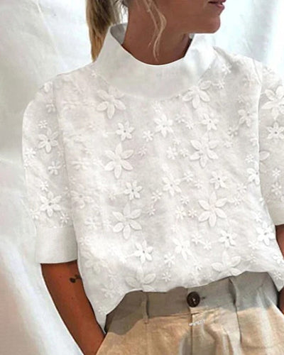 Amarae | Trending Cotton Blouse with Stand-Up Collar